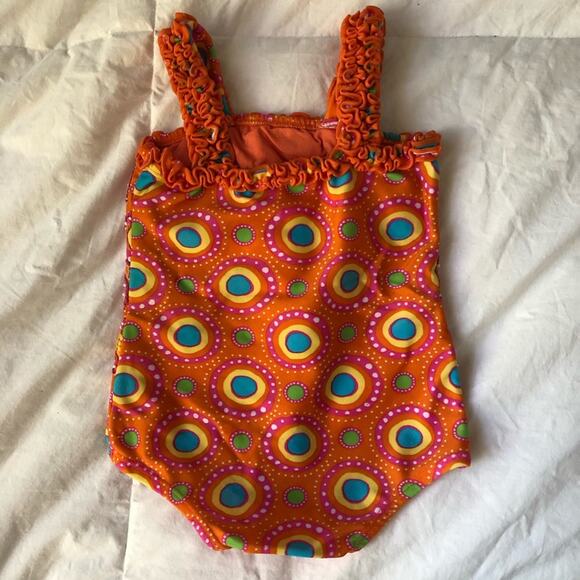 Planet Sea Infant Girl Swimwear Embroidered Stitching Orange Size 12 Months - Picture 2 of 7